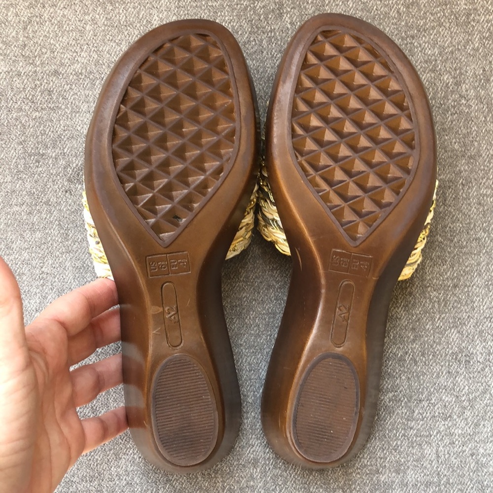 Worn once! - A2 AEROSOLES ‘Say Yes’ Woven Wedge Slide Sandals - Picture 11 of 14